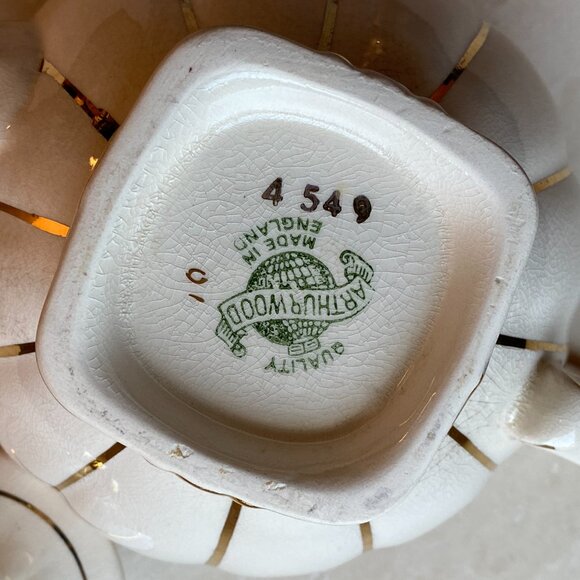 Antique Arthur Wood Made In England #4549 Floral Design Gold Accent Teapot - Picture 16 of 16